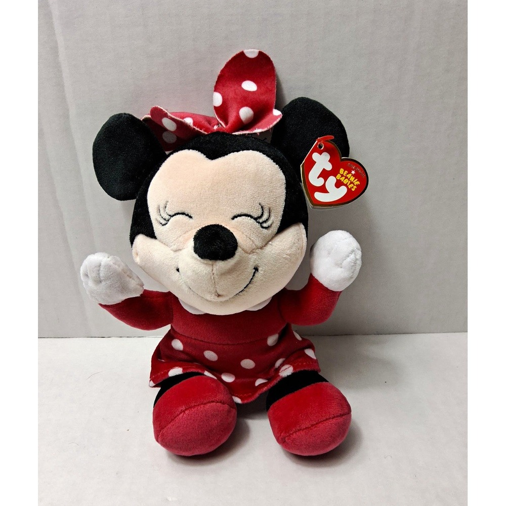 Ty Beanie Babies Minnie Mouse Plush Red/White Polka Dot Dress 2008 MPN 42008